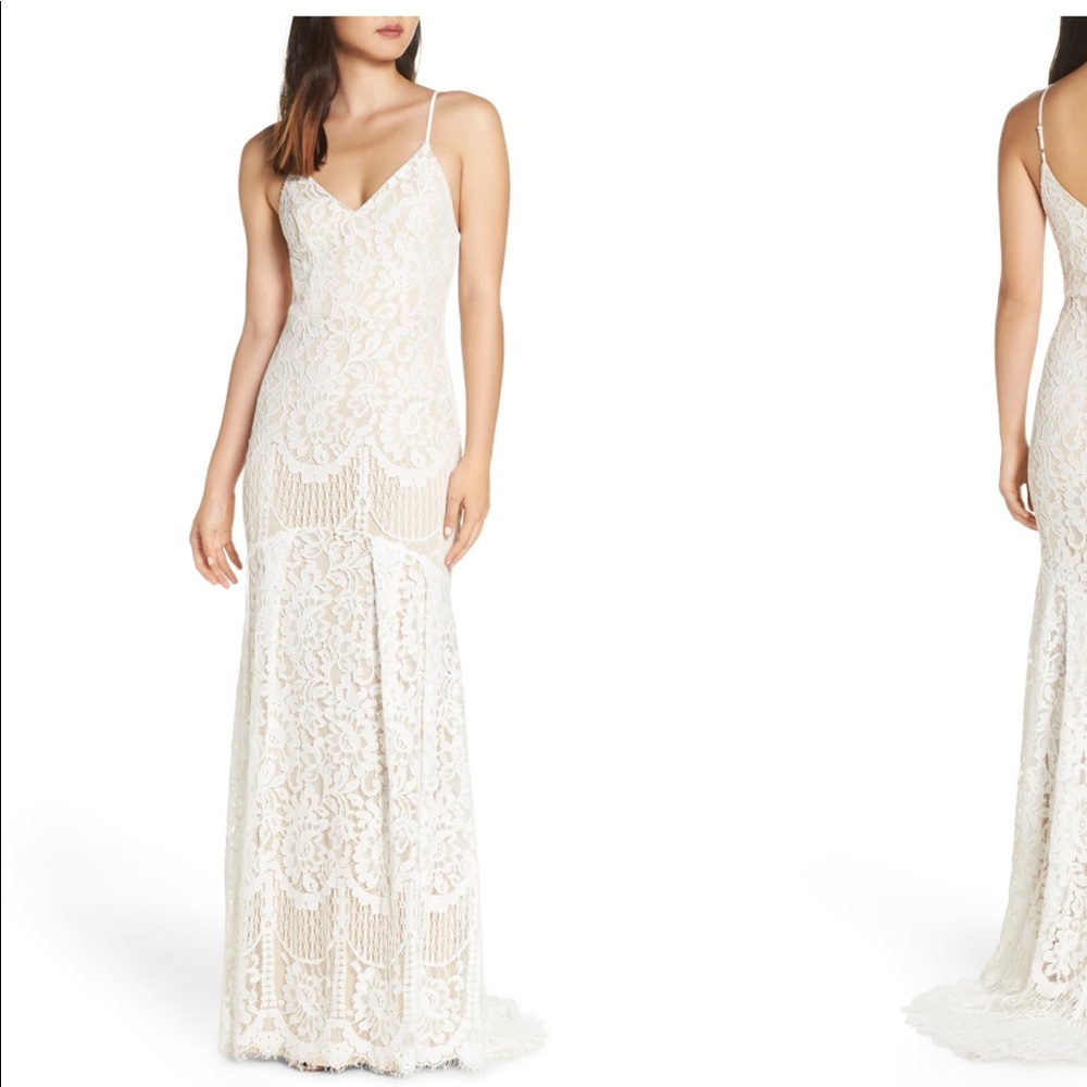 Lulu’s Lace maxi with train